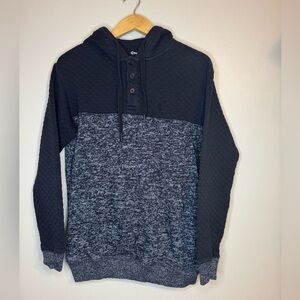 Hooey Quilted Hoodie Pullover Gray Black Western Mens S